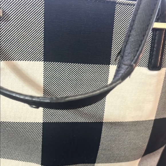 Kate Spade Black and White Checkered Canvas Bag (REHAB) - Picture 4 of 14